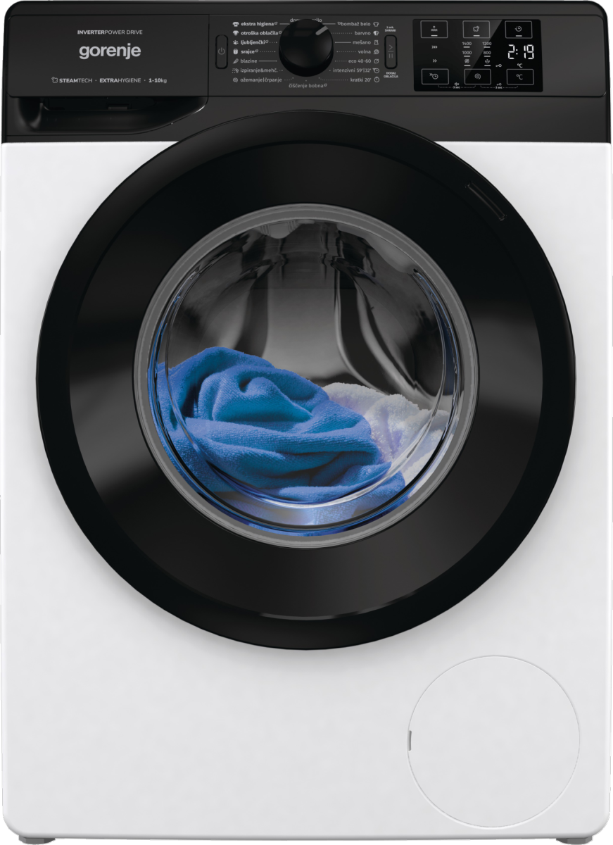 מכונת כביסה Gorenje WNEI14AS 10 ק"ג 1400 סל"ד - G400 עם SteamTech